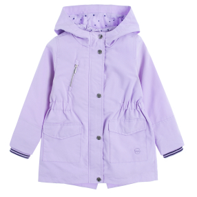 Dívčí kabát s kapucí- fialový