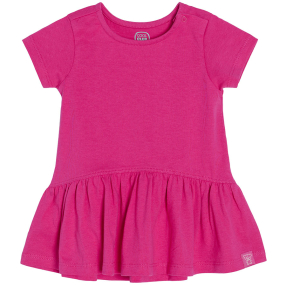Basic šaty s krátkým rukávem- tmavě růžové