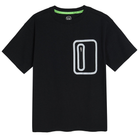 Tričko s krátkým rukávem a reflexními prvky- černé