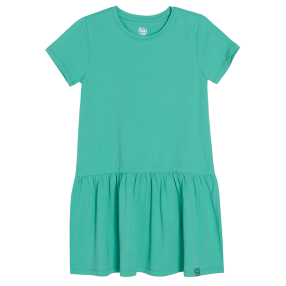 Basic šaty s krátkým rukávem- zelené
