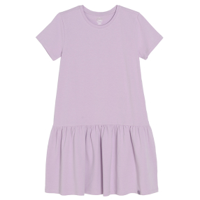 Basic šaty s krátkým rukávem- světle fialové