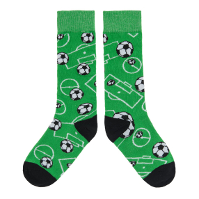 Vysoké ponožky s fotbalovým motivem- zelené