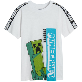 Tričko s krátkým rukávem Minecraft- bílé