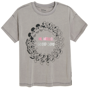 Bavlněné tričko s krátkým rukávem Minnie- šedé