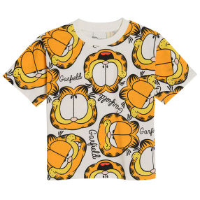 Bavlněné tričko s krátkým rukávem Garfield- bílé