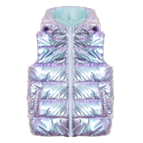 Matalická vesta s kapucí- fialová