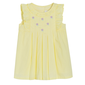 Bavlněné šaty s volánky- žluté