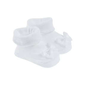 Kojenecké ponožky s mašlí- bílé