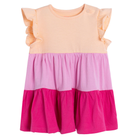 Dívčí šaty s krátkým rukávem- růžové