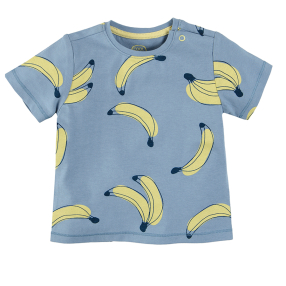 Tričko s krátkým rukávem a potiskem banánů- modré