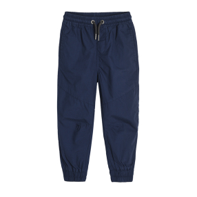 Kalhoty s elastiským pasem a gumou kolem kotníků- modré