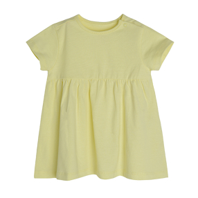 Basic šaty s krátkým rukávem- žluté