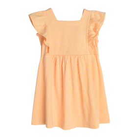 Šaty se zbozeným krátkým rukávem- oranžové