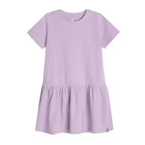 Basic šaty s krátkým rukávem- fialové
