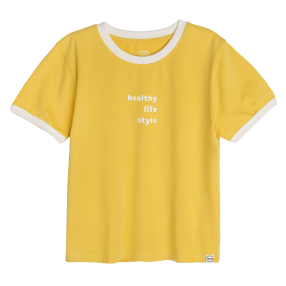 Tričko s krátkým rukávem a nápisem- žluté