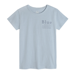 Tričko s krátkým rukávem a nápisem- modré