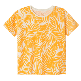 Vzorované tričko s krátkým rukávem- oranžové