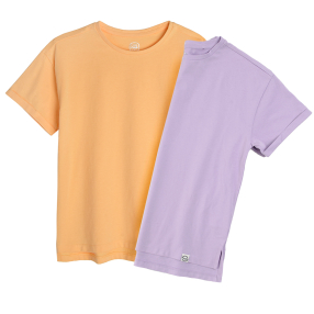 Tričko s krátkým rukávem 2 ks- oranžová, fialová