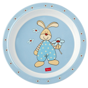 Melamin baby talířek s motivem zajíc Semmel Bunny se silikon
