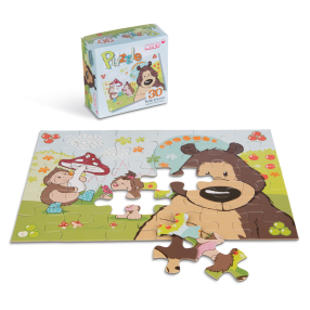 Puzzle Medvěd Grizzly & Ježek 30 dílků