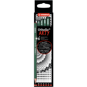 Grafitová tužka - STABILO Othello - ARTY - 6 ks sada - Mix stupňů tvrdosti 1x 2B, B, HB, F, H, 2H