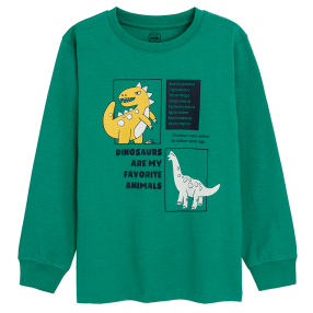 Mikina s potiskem dinosaurů- zelená