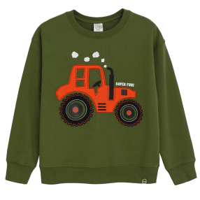 Mikina s traktorem- zelená