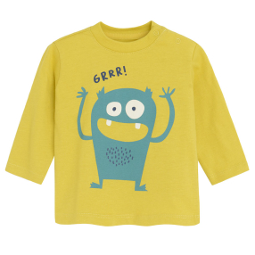 Tričko s dlouhým rukávem a potiskem- žluté