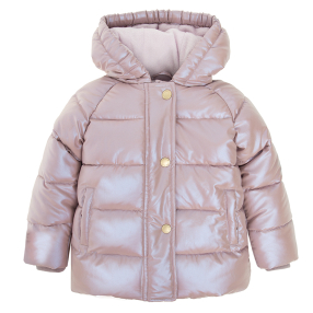 Prošívaná zimní bunda s kapucí- fialová