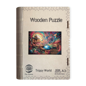 Wooden puzzle Trippy World A3
