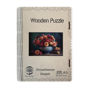 Wooden puzzle Chrysanthemum Bouquet A3