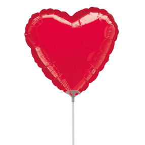 Foliový balónek na tyčce - kulatý - Srdce