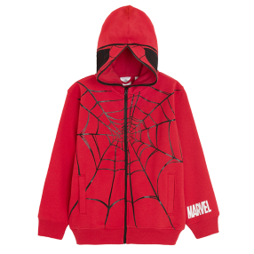 Mikina na zip s kapucí Spiderman -červené