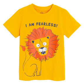 Tričko s krátkým rukávem se lvem -žluté