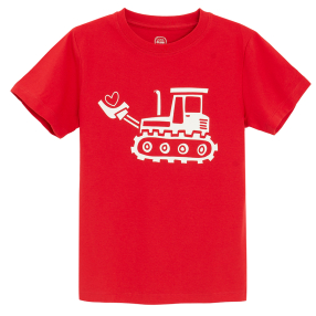 Tričko s krátkým rukávem Traktor -červené