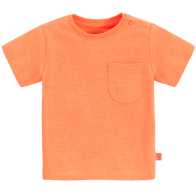 Jednobarevné tričko s krátkým rukávem -korálové