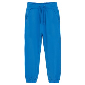Jednobarevné teplákové kalhoty -modré
