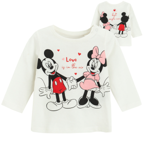 Tričko s dlouhým rukávem Minnie Mouse -bílé