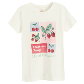 Tričko s krátkým rukávem s ovocem -bílé