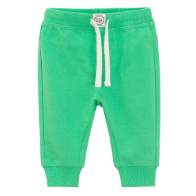 Jednobarevné teplákové kalhoty -zelené