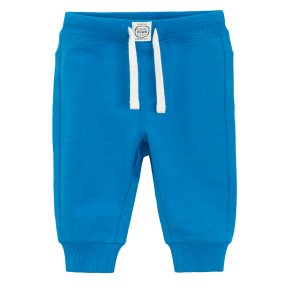 Jednobarevné tepláková kalhoty -modré