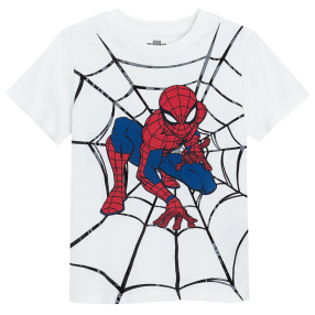 Tričko s krátkým rukávem Spiderman -bílé