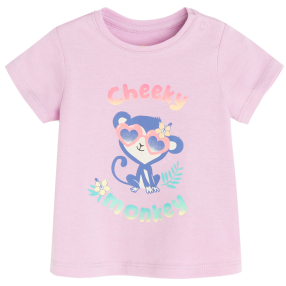 Tričko s krátkým rukávem s opičkou  -světle fialové