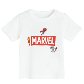Tričko s krátkým rukávem Marvel- bílé