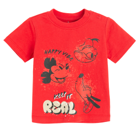 Tričko s krátkým rukávem Mickey Mouse- červené