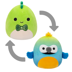 Plyšový mazlíček Squishmallows 2v1 dinosaur Danny a ara Baptise