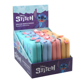Penál silikonový Stitch Pastel, mix barev
