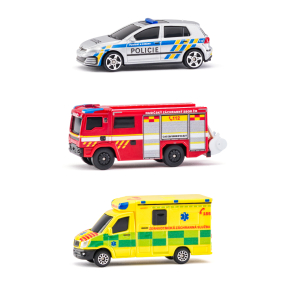 Sada Záchranných vozidel, Česká republika - Policie, Sanitka, Hasičský vůz, 1:64