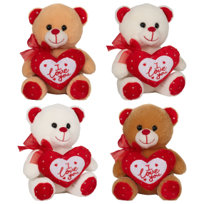 Plyšový Valentýský medvěd se srdíčkem I love you 15 cm