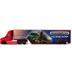 Kovový Freightliner eCascadia s kontejnerem 33 cm - 4 barvy